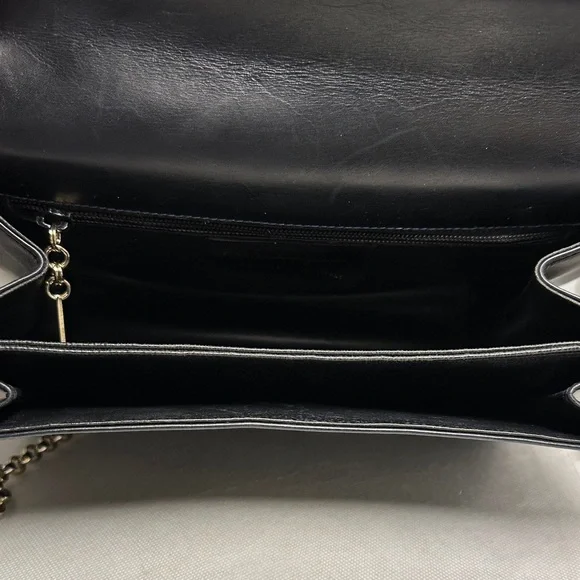 Salvatore Ferragamo Vintage Black Leather Flap Chain Link Shoulder Crossbody Bag - Picture 9 of 12